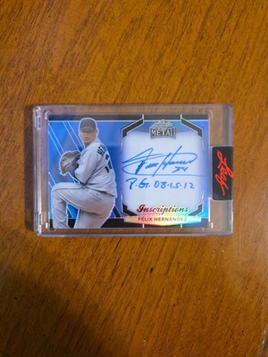 2024 Hoja Metal Félix Hernández #MI-FH1 Inscripciones Autógrafo Azul/100 Foto 1 de 2