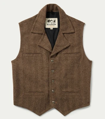 *NWT* Schaefer Western Cattle Baron Wool Vest Western Rodeo Mens Size L - Taupe - Image 1 of 4