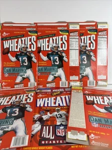 Lotto di sei scatole cereali GM Wheaties Dan Marino 1995 e 1996 - appiattite - Foto 1 di 10