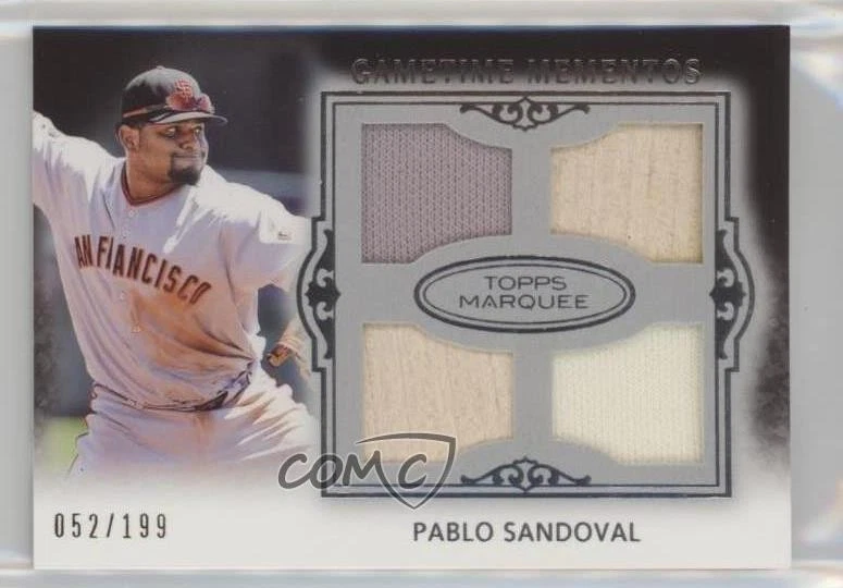 2011 Topps Marquee Gametime Mementos Quad Relics /199 Pablo Sandoval #GMQR-33 - Image 1 of 2