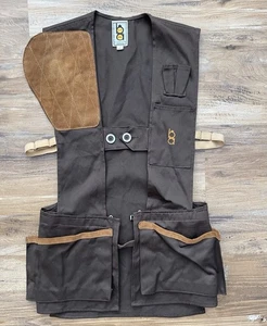 Bob Allen Shooting Vest Small Brown Canvas USA Padded Shoulder Hunting Utility - Picture 1 of 12