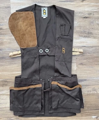 Bob Allen Shooting Vest Small Brown Canvas USA Padded Shoulder Hunting Utility - Image 1 of 4