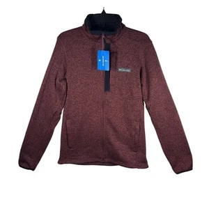 Columbia Para Hombre Suéter Clima Cremallera Completa Chaqueta Polar Borgoña Talla Pequeña NUEVO - Imagen 1 de 10