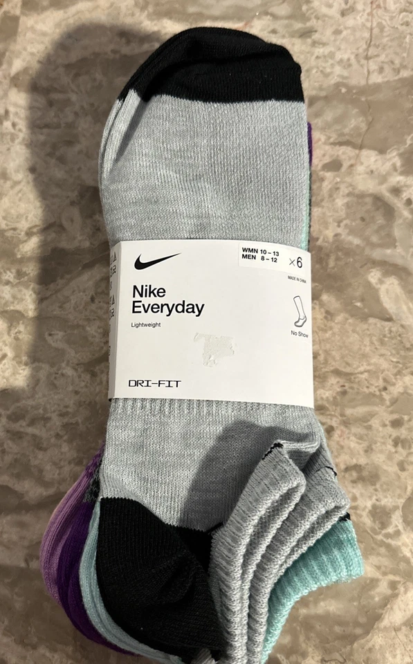 Calcetines Nike Everyday Ligeros No Show, Paquete de 6, Ajuste Seco, Colores Surtidos, Grandes Foto 1 de 3