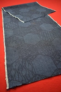 Japanischer Stoff Seide Textil Vintage Kimono Antik Boro Patch gewebt 42"/AX45/65 - Bild 1 von 7