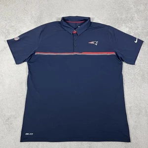 New England Patriots Nike Polo Shirt Mens XL Navy Blue Logo On Field Dri Fit - Picture 1 of 14