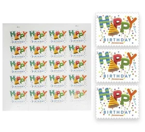 Hoja completa Forever Happy Birthday 2020 100 % auténtica de 20 grados: como nueva nueva - Imagen 1 de 9