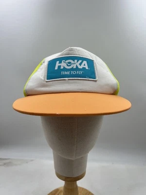 Sombrero HOKA Gorra Correa Trasera Talla Única Blanco Neón Amarillo Malla Correr Ala Naranja Para Hombres Foto 1 de 4