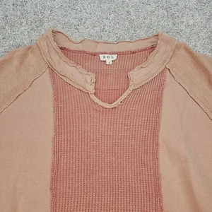 POL Anthropologie Sweater Womens Large Faded Red Patchwork Boho Artsy Pullover - Picture 1 of 6