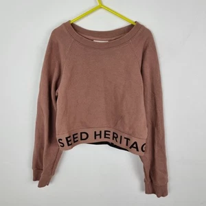 Seed Teen Sweatshirt Jumper Brown Cropped Size 8 - Picture 1 of 4