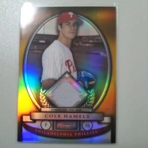 2008 Topps Bowman Sterling Gold Refractor Cole Hamels Jersey Card #BS-CH/50 - Picture 1 of 10