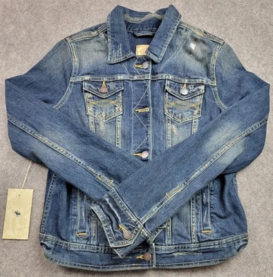 Chaqueta Abercrombie & Fitch Mujer Grande Denim Natalie Distressed Vintage Foto 1 de 4
