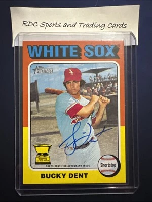 Bucky Dent ON CARD 2024 Topps Heritage Alto Número Real Uno Automático ROA-BD WhiteSox Foto 1 de 2