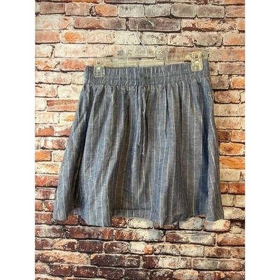 Saia listrada azul linho para meninas Copper Key nova com etiquetas tamanho GG - Imagem 1 de 4