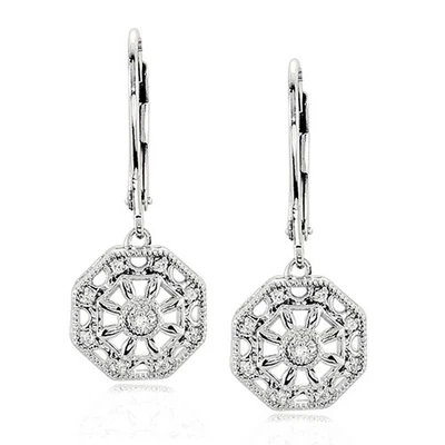 Vintage Style Diamond Nautical Earrings in Sterling Silver - Image 1 of 4