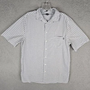 Helly Hansen Shirt Mens Large White Window Plaid Casual Short Sleeve Button Down - Picture 1 of 10
