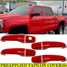 2014-2023 2024 Chevy Silverado Door Handle COVERS 4dr No SMTKH WA130X RED HOT