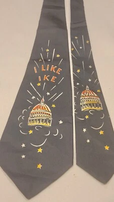 1950s I Like Ike Dwight Eisenhower President Politics TIE CRAVAT ADVERTISING - Image 1 of 3