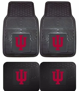 Juegos de 2 y 4 tapetes de alta resistencia Indiana Hoosiers para autos, camionetas y SUV - Imagen 1 de 4