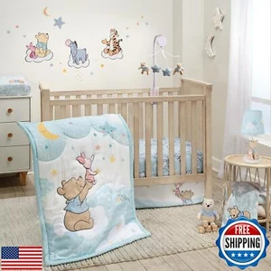 Bedtime Originals Starlight Pooh 3-Piece Crib Bedding Set - Blue, Animals - Picture 1 of 5