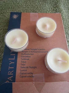 PARTYLITE (12) NEW IN BOX, UNIVERSAL TEALIGHT  CANDLES  LEMON MELON MINT V04248 - Picture 1 of 3