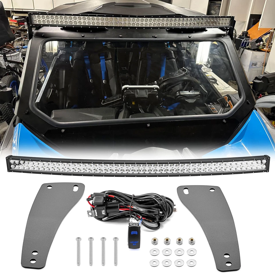 Upper Roof 50'' Curved LED Light Bar Bracket Kit for 17 Can-Am Maverick Max X3