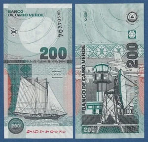 CABO VERDE / CAPE VERDE -- 200 ESCUDOS ( 20.1.2005 ) -- UNC -- QK -- PICK 68a . - Picture 1 of 1