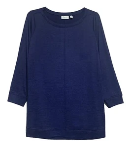 Denim & Co., QVC, dunkelblau Tunika Tunika Länge Pullover mit Stretch, Gr. 1XP - Bild 1 von 4