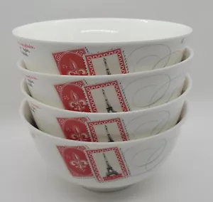 (4) Fransen Müsli Suppenschalen, Mehl-de-Lis, Eiffelturm, französische Designs - Bild 1 von 6