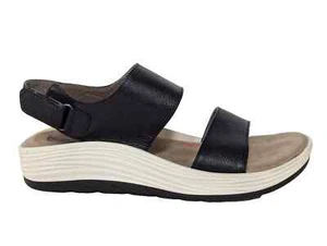 Bionica Yolanda bequeme Damen-Plateausandalen Keilabsatz schwarzes Leder Größe 10 - Bild 1 von 10