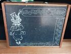 1950 Pressman Vintage Child?s Chalkboard Pegboard Wooden Case Box Empty 