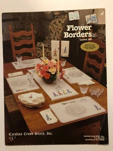 Carolina Cross Stitch FLOWER BORDERS Vintage Pattern Book - Picture 1 of 2