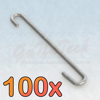 100x Distanzhalter 15cm - 20cm Gabionen Abstandshalter Haken 150mm - 200mm zink - Bild 1 von 3