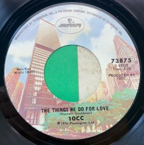 10CC The Things We Do For Love / Hot to Trot 45 Classic Rock 70s WB 73875 VG+ - Picture 1 of 6