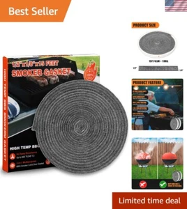Durable 1/2" x 1/8" High Temp Grill Gasket Tape for Smokers & BBQ Grills - Picture 1 of 9