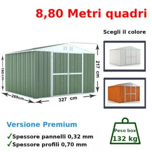 CASETTA DA GIARDINO RIMESSA ATTREZZI BOX IN LAMIERA DI ACCIAIO ZINCATA BARACCA - Foto 1 di 37