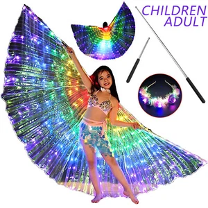 LED Angel Wings with Headband Light Up Butterfly Cape Colorful Butterfly GQ - Picture 1 of 20