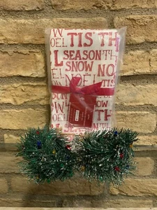 Pottery Barn Spruch Abendessen Servietten Weihnachten Kranz Halter 4er Set Neu - Bild 1 von 6