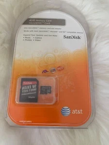 Carte mémoire micro et SDHC SanDisk 4 Go AT&T - Neuve/scellée - Photo 1 sur 2