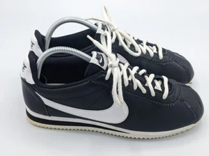 Nike Classic Cortez 807471-010 Black White Leather Sneaker Women's Size 9 US - Picture 1 of 9