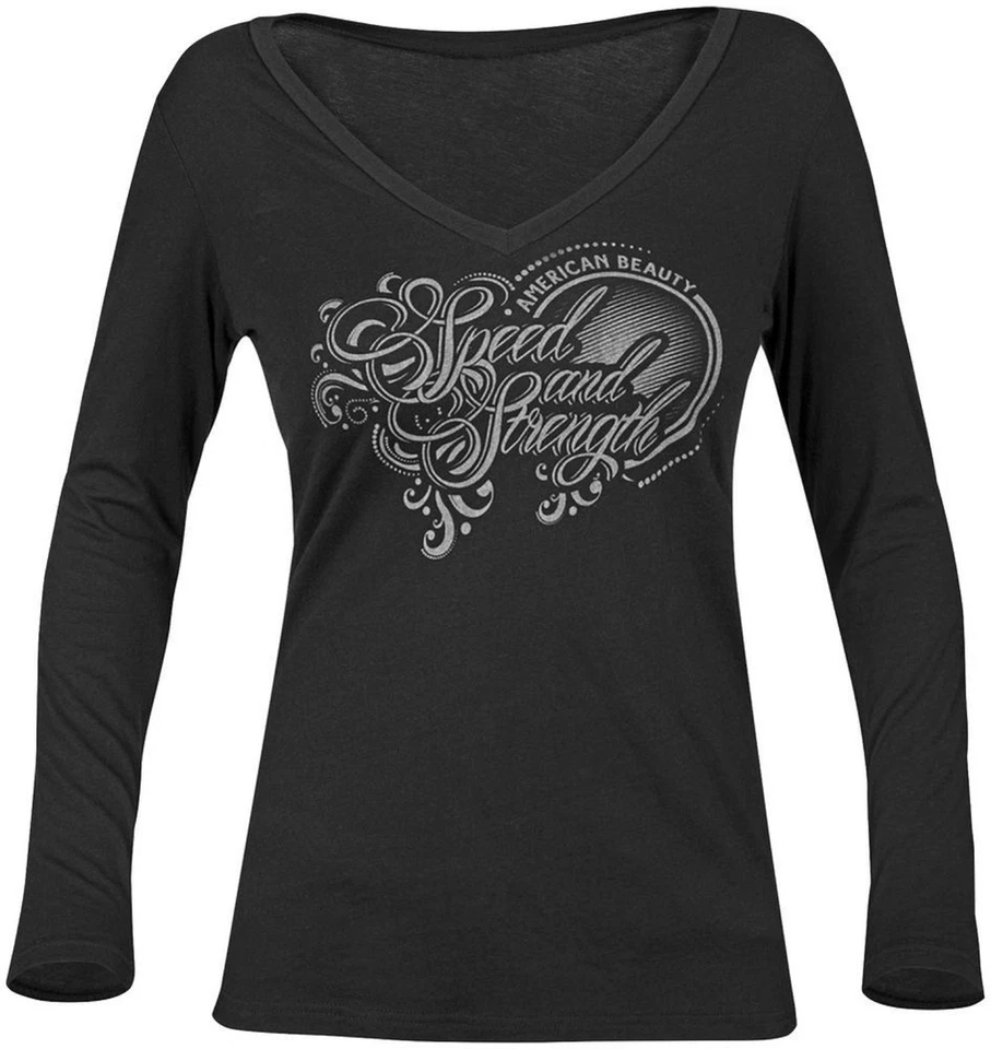 NOS AMERICAN BEAUTY LONG SLEEVE T-SHIRT BLACK SIZE WOMENS SMALL - Image 1 of 1