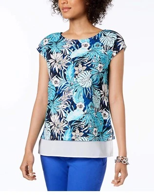 Tommy Hilfiger Women's Aloha Layered-Look Top Blouse Size: XL - Image 1 of 2