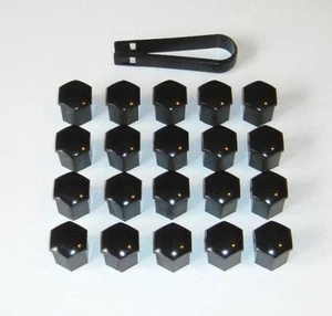 Cubiertas de cabeza de perno/tuerca de rueda de empuje negra x20 21 mm hexagonal - Imagen 1 de 1