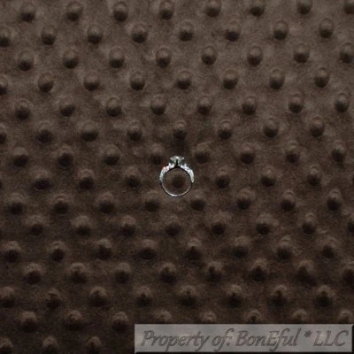BonEful Fabric FQ KNIT Chocolate BROWN MINKY Soft Polka Dot Texture Baby Unisex - Image 1 of 4