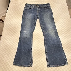 Sixoneight 618 Damen Jeans 8R Denim Blau Darkwash Distressed Wide Leg - Bild 1 von 13