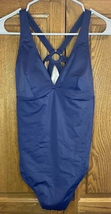 NEW COASTAL BLUE Women's One Piece Navy Blue Swimsuit Bathing Suit Small 4-6 NWT - Picture 1 of 4
