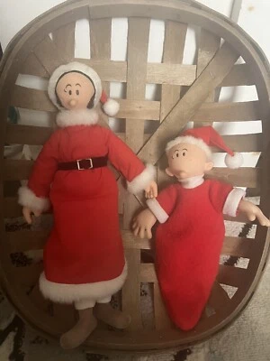 Vintage 1991 Presents Hamilton Christmas Santa Clause Olive Oyl And Sweet Pea - Image 1 of 2