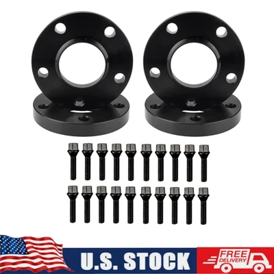 5x120 Staggered Wheel Spacers Kit (2) 15mm & (2) 20mm W/ Extended Bolts Fits BMW - Image 1 of 4