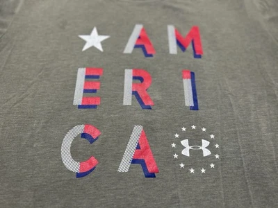 Under Armour T-Shirt Women's Extra Large XL UA Freedom America Graphic Tee Gray - Image 1 of 4