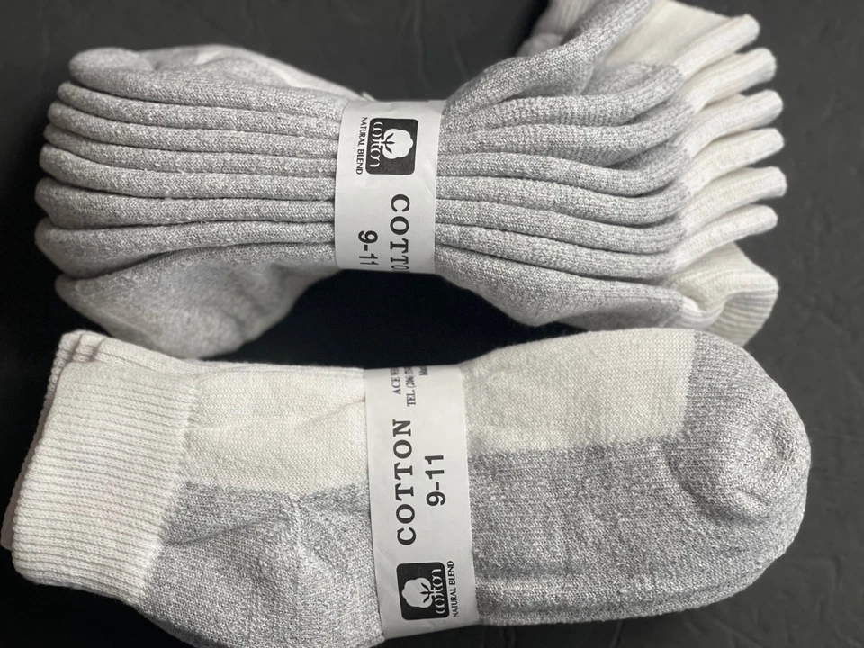 4 pares de calcetines al tobillo 9-11 gris parte inferior para mujer/hombre botas deportivas trabajo algodón Foto 1 de 4